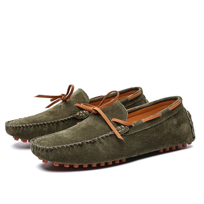 Men's Suede Loafers | Classic Leather Slip-On Driving Flats | Plus Size 38-49