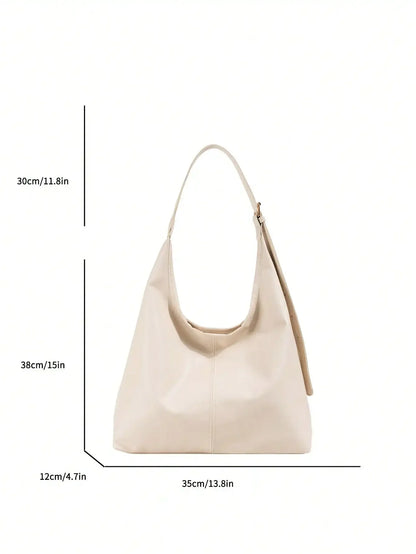 Large Capacity Solid Color Shoulder & Tote Bag