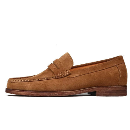 Men's Cow Suede Loafers | Classic British Style Moccasins Light Driving Flats