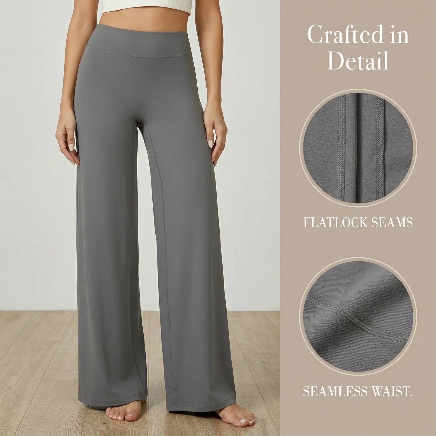 Women’s High Waist Wide Leg Yoga Pants — Tummy Control Flare Leggings