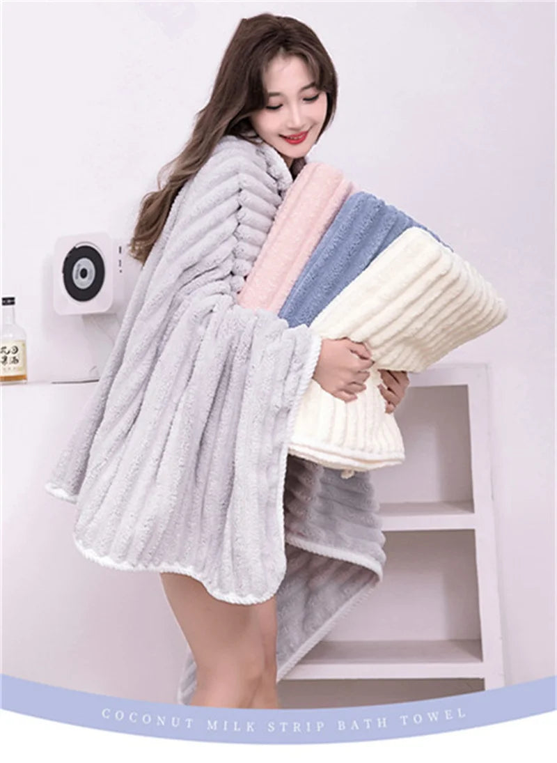 Enlarged Thick Coral Velvet Towel — Sports, Beach & Household Wrap