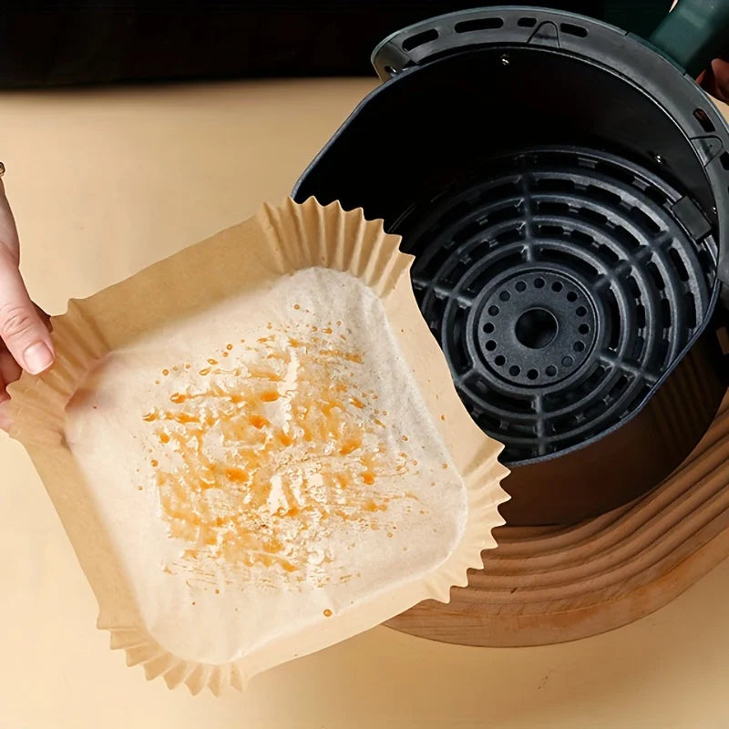 50-Pack Non-Stick Air Fryer Liners for Baking & Microwave Ovens