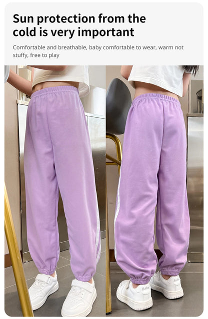 1/3 Pieces Children's Summer Solid Color Basic Sports Pants Boys Casual Joker Elastic Waist Girl Sweet and Lovely Mosquito Pants