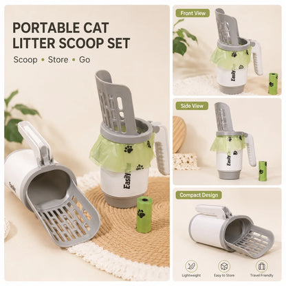 Cat Litter Scoop with Integrated Waste Bin