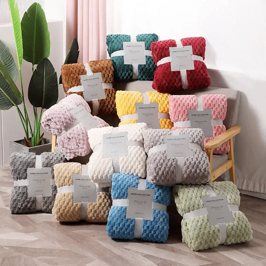 Super Ultra Soft Flannel Fleece Blanket Large Fluffy Warm Throw Over Bed Sofa Settee for Sofa/Couch/Bed Throw /Single Size Gray