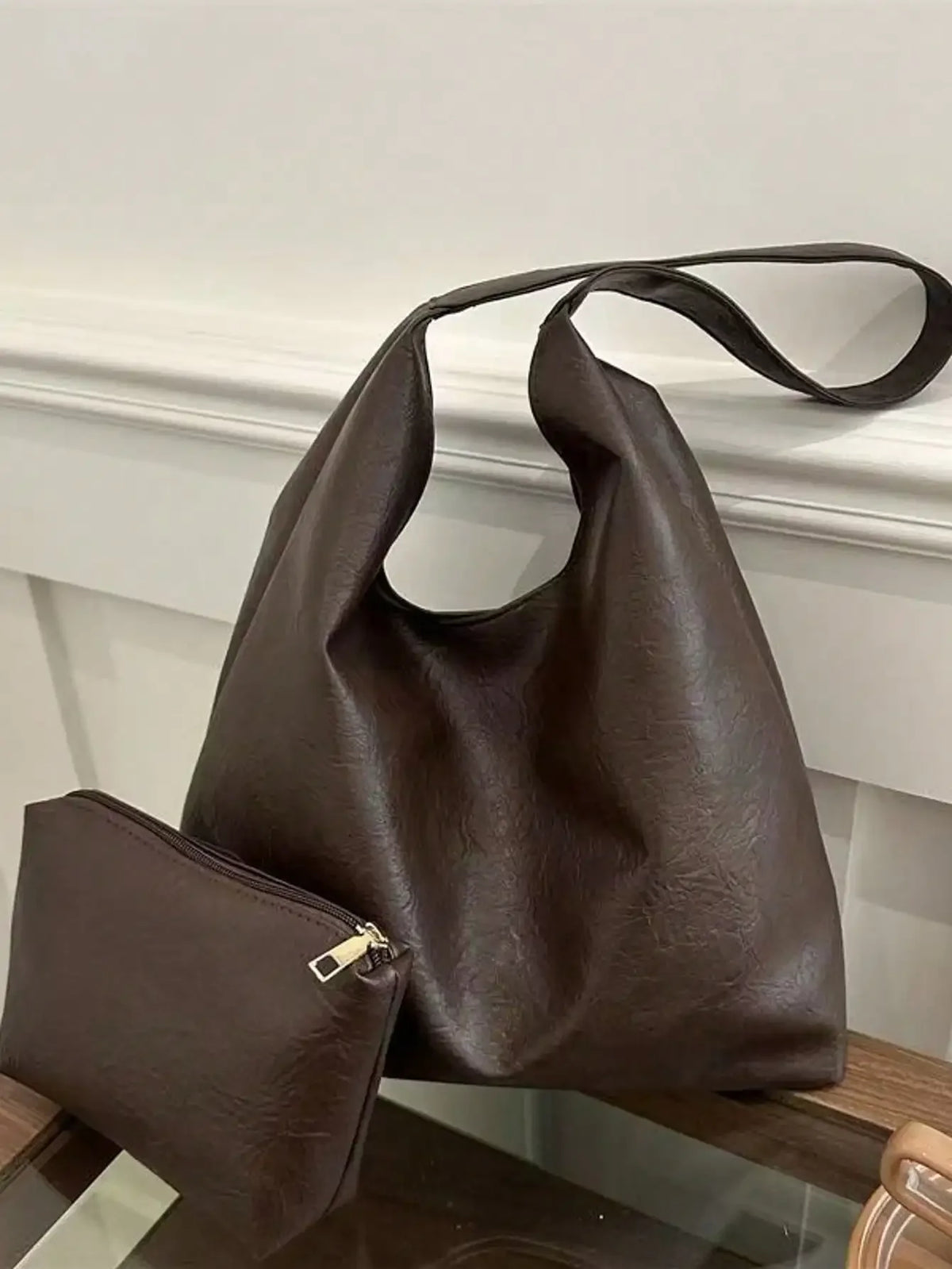 Large Capacity Solid Color Shoulder & Tote Bag