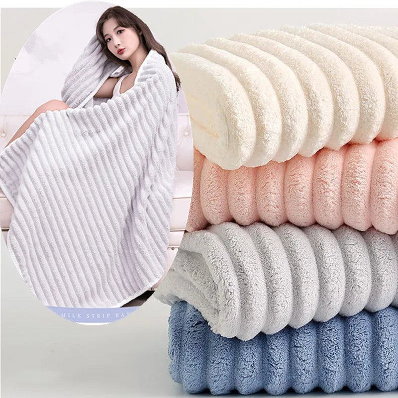 Enlarged Thick Coral Velvet Towel — Sports, Beach & Household Wrap