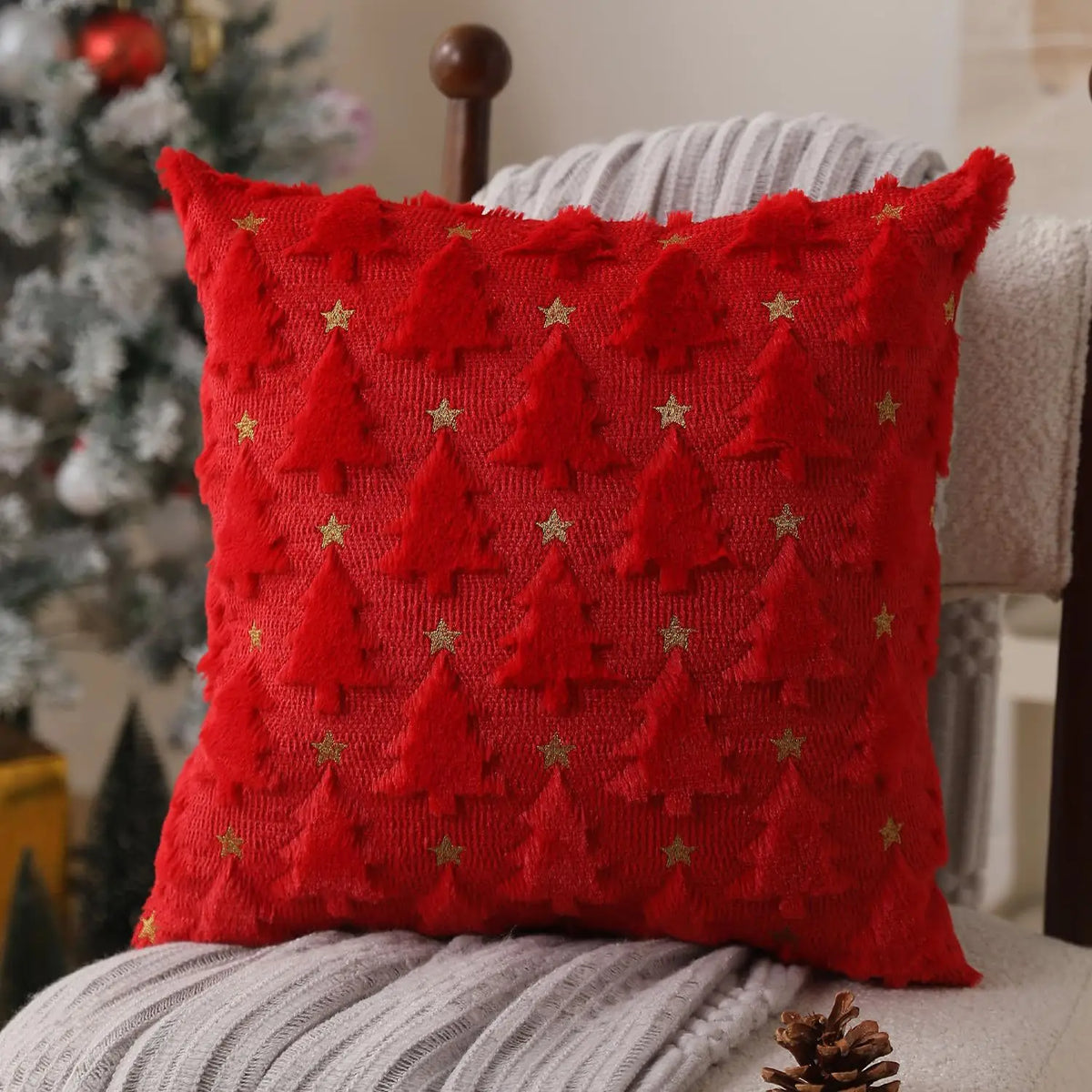 Knitted Spring Tree Decorative Throw Cushion Cover