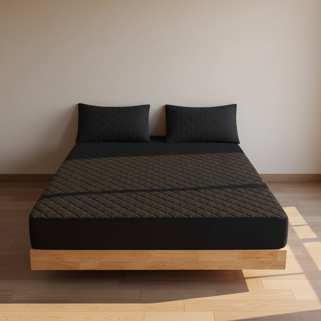 California King Waterproof Fitted Sheet | Soft Plush Noiseless Deep Pocket | Machine Washable
