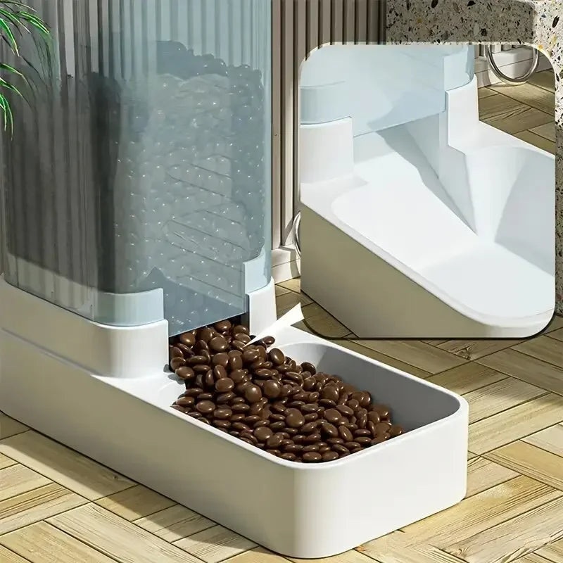 Automatic Gravity Dog Feeder & Water Dispenser — Plastic Food & Water Set for Pets