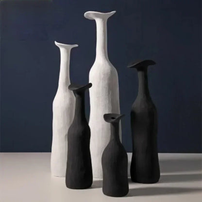 Nordic Handmade Ceramic Vase Textural Design for Modern Luxury Flower Vase Home Decor Elegant Decoration for Living Room Office