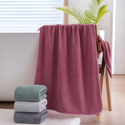 Thick Coral Velvet Bath & Beach Towel, Soft Absorbent
