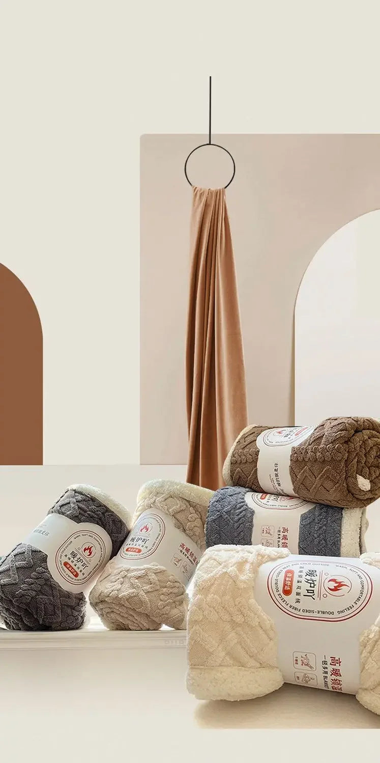 Tafu Flannel Double-layer Blanket Thick Sofa Office Nap Cover Blankets Student Dormitory Bed Sheets Air Conditioning Blankets