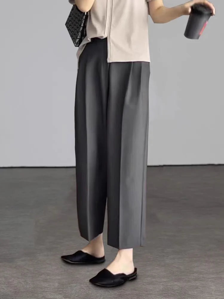 Botvotee Women's Office Harem Pants — High Waist Ankle Length Trousers with Pockets
