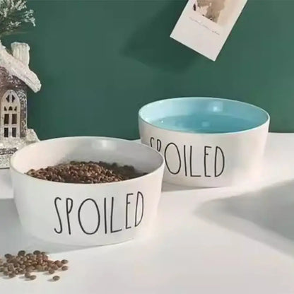 Cute Ceramic Pet Bowl – Non-Slip Dog & Cat Food & Water Feeder