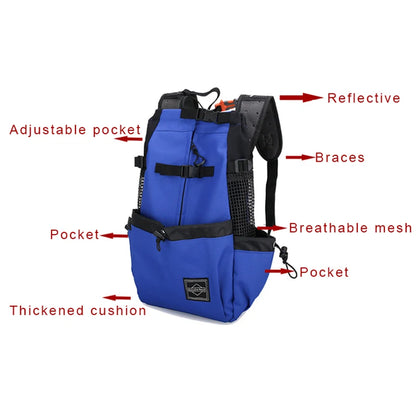 Breathable Nylon Dog Carrier Backpack — Outdoor Travel Bag for Small & Medium Dogs