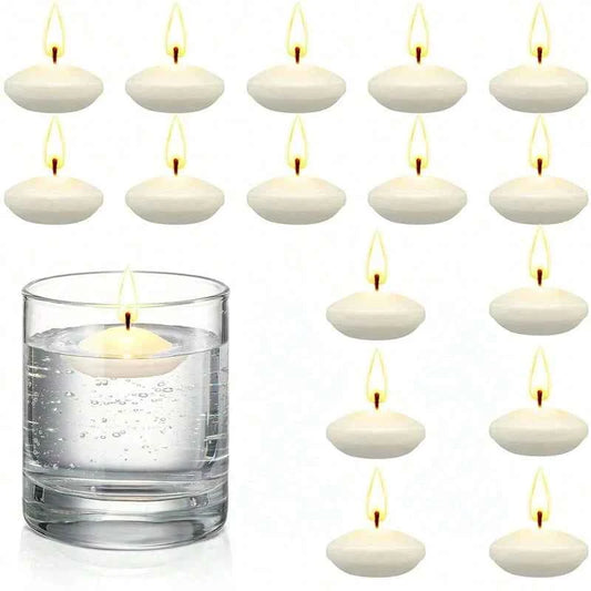 6/10/16Pcs Unscented Discs Candles Floating For Valentine's Day Party Wedding Home Bathtub Decor Romantic Confession Candlelight