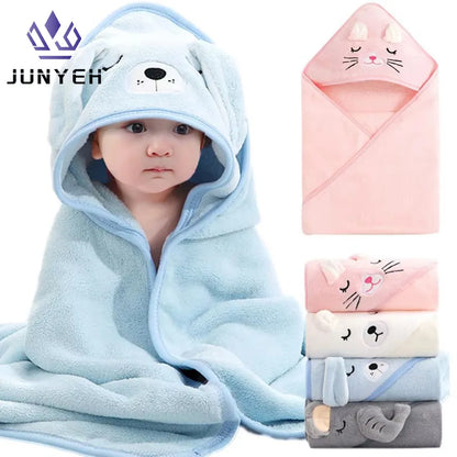 Hooded Coral Fleece Toddler Bathrobe & Towel