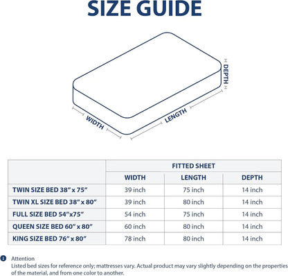 Queen Fitted Sheet with Double-Sided Pockets - 14" Deep Pocket Microfiber, Ultra Soft, Wrinkle & Fade Resistant, Grey