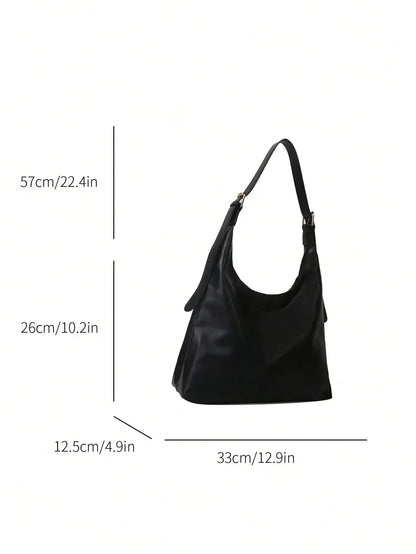 Large Capacity Solid Color Shoulder & Tote Bag