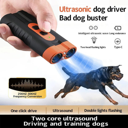 Dual-Head USB Rechargeable Ultrasonic Dog Repeller