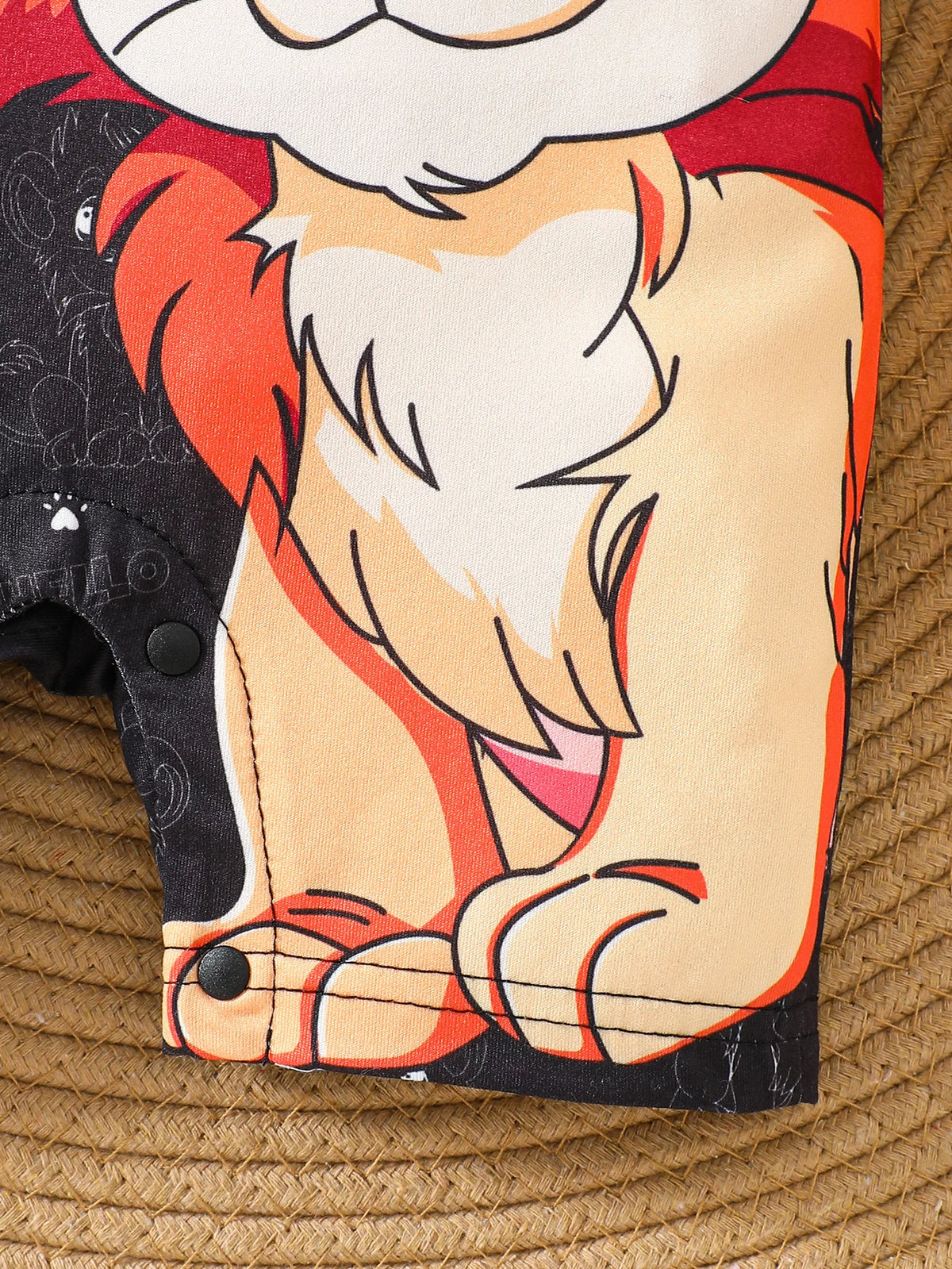Cartoon Lion Print Short Sleeve Baby Romper