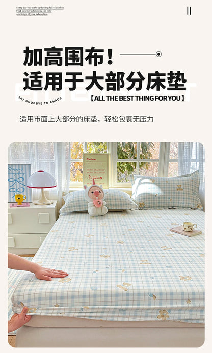100% Cotton Cute Bear Print Bed Sheet, All Sizes