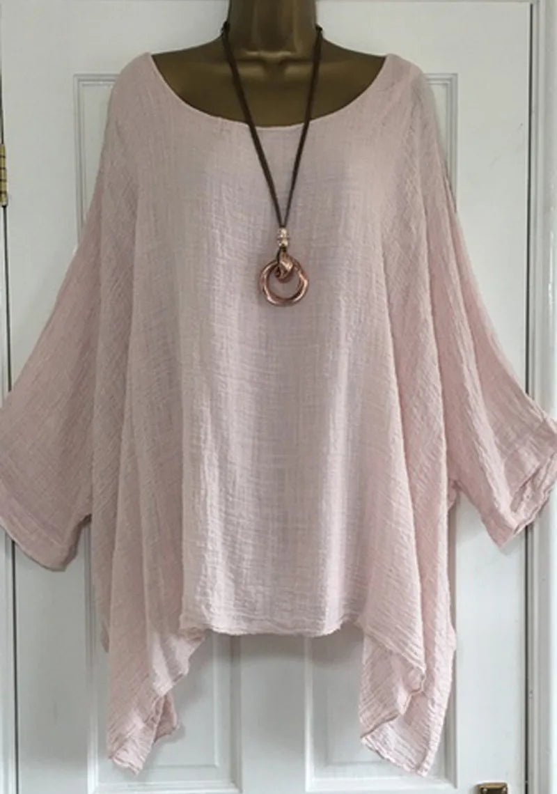 Women's Batwing Sleeve Solid Blouse — 3/4 Sleeve Casual Elegant Top