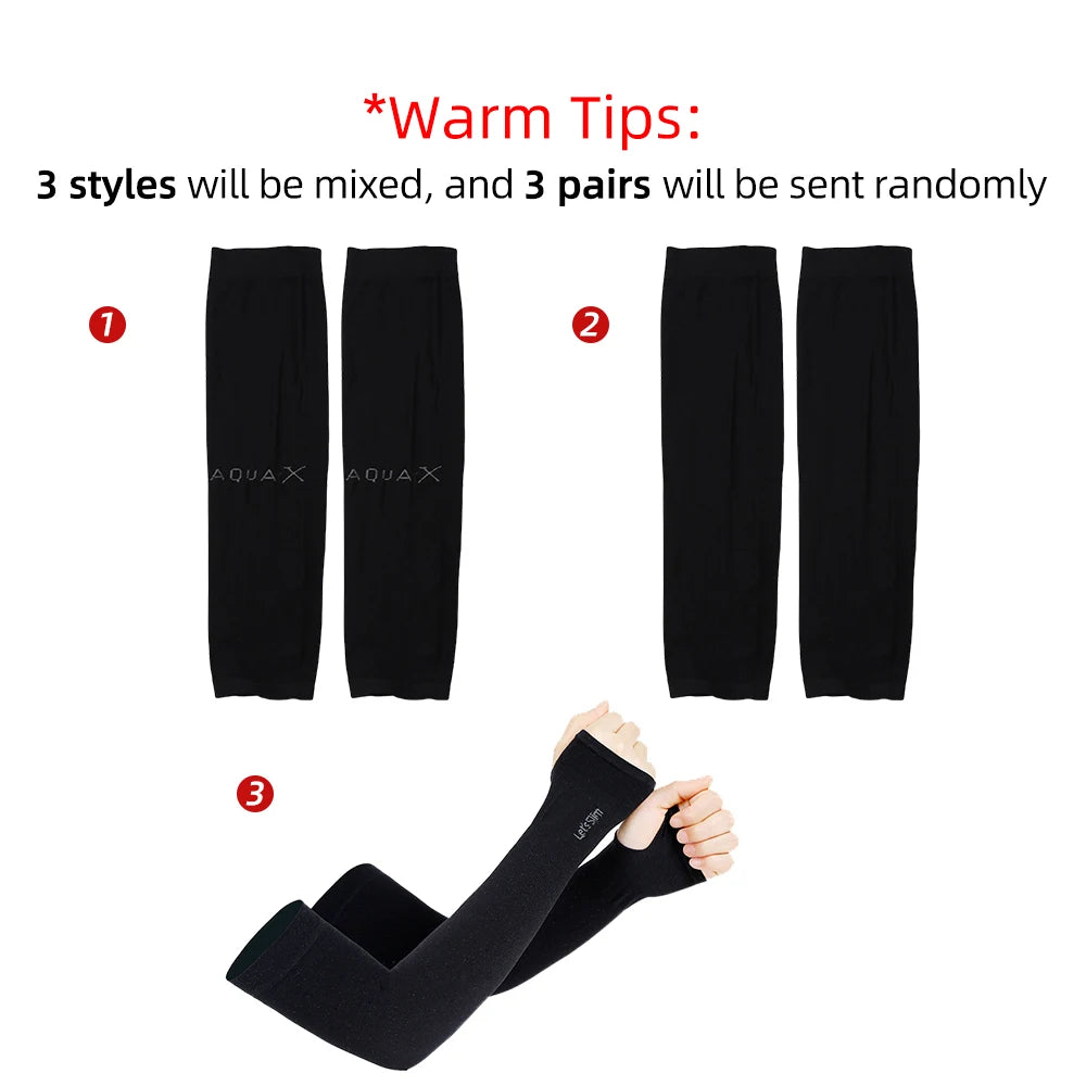 3 Pairs Breathable Sun Protection Sleeves UV Protective Arm Covers Uses for Sports Driving Outdoor Adventures Shield