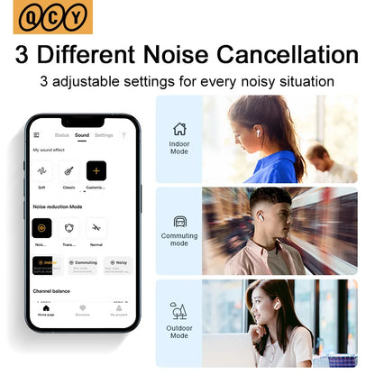 QCY HT05 MeloBuds ANC Wireless Earbuds – 40dB ANC, Bluetooth 5.2, 6-Mic, 30H, IPX5