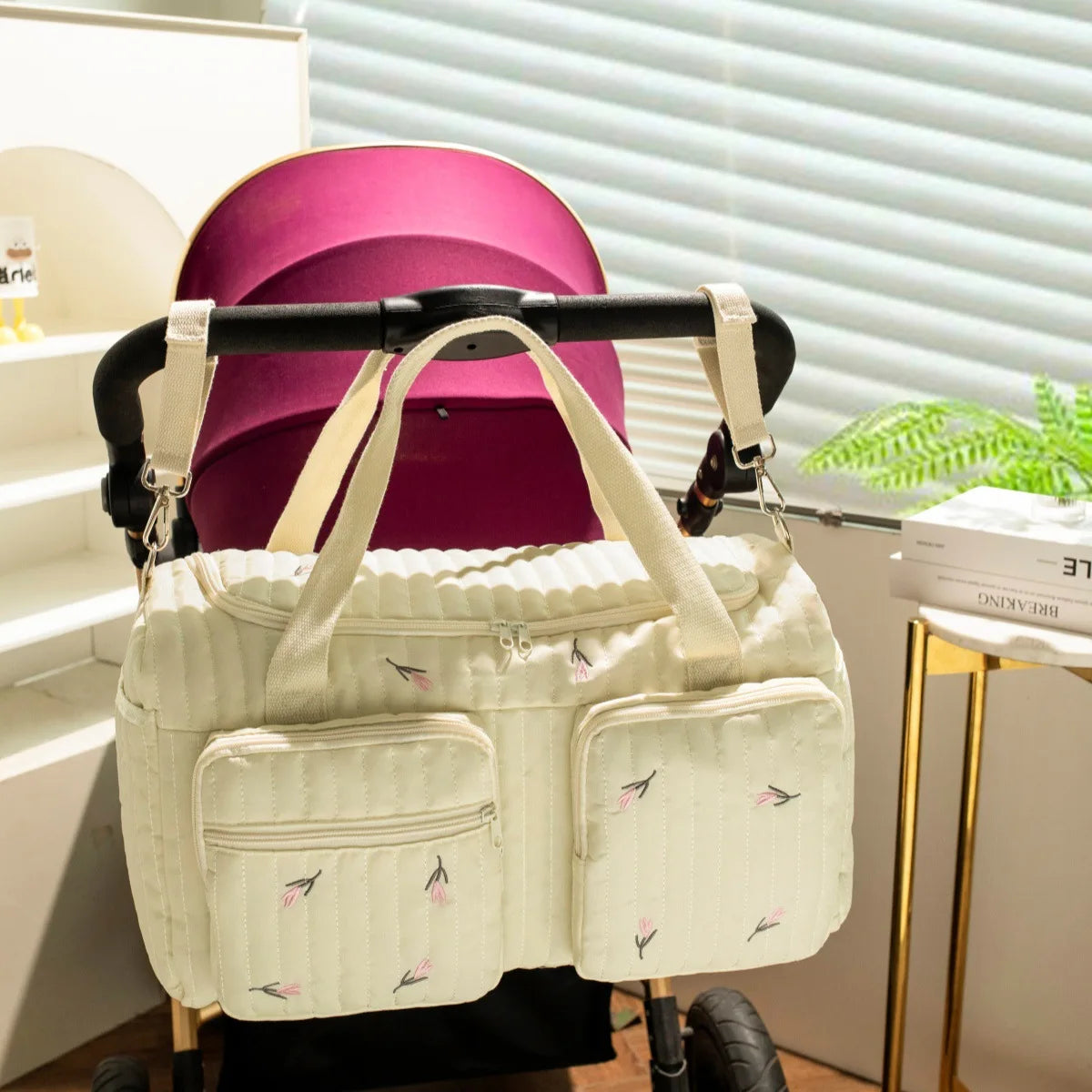 Large Capacity Cotton Maternity Diaper Tote Bag