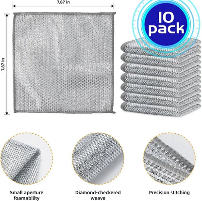 Wire Scrubber Dishcloth, Double-Sided Kitchen Pad