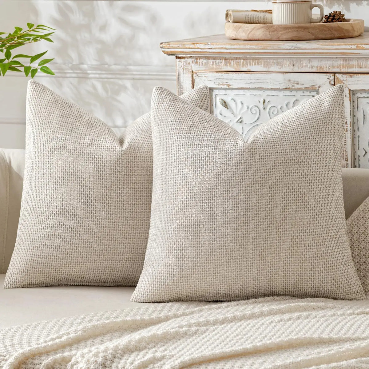 Dark Green Chenille Decorative Cushion Cover