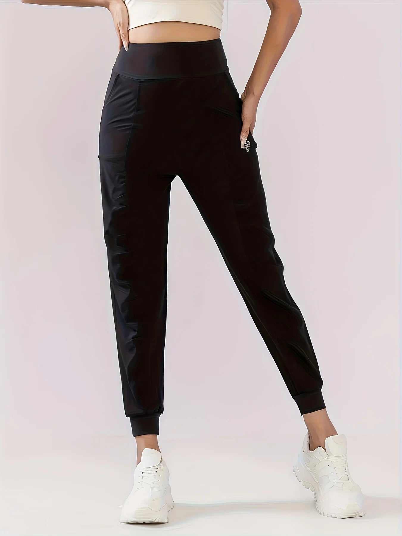 Women's High Waist Quick-Dry Jogger Pants — Breathable Drawstring Running Sport Trousers