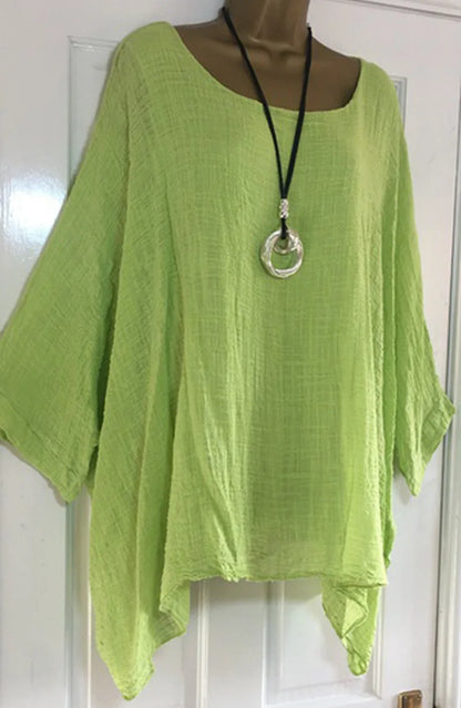 Women's Batwing Sleeve Solid Blouse — 3/4 Sleeve Casual Elegant Top