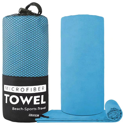 Thick Sand-Free Microfiber Sports Towel — Beach, Swim & Gym