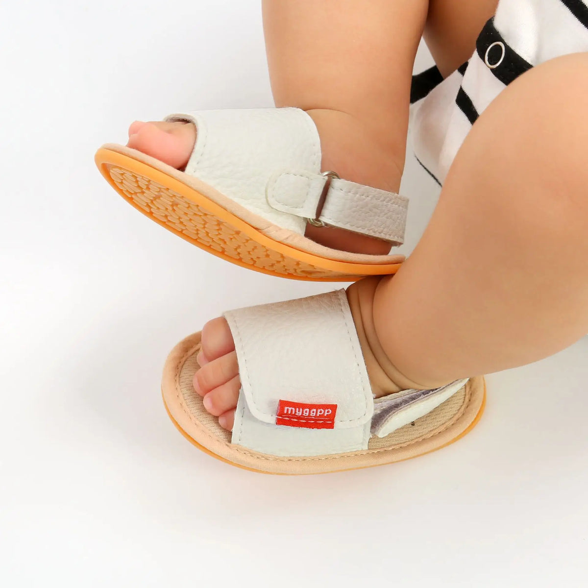 Classic Leather Baby Sandals Baby Boys Baby Girls Non-slip Solid Color Bow Baby Walking Soft Rubber Bottom Hundred Garden Shoes