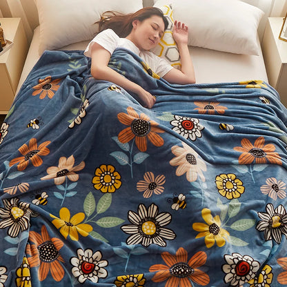Lightweight Flannel Blanket Soft Skin-friendly Throw Blanket for Couch Living Room Bedroom Car, All Season Decorative Blanket