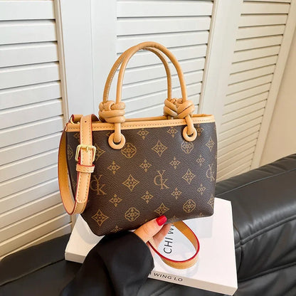 Brown Commuter Tote, Large Capacity Shoulder Bag