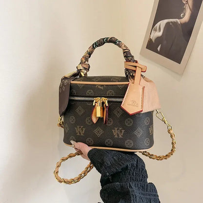 Beige Printed Commuter Tote, Large Capacity