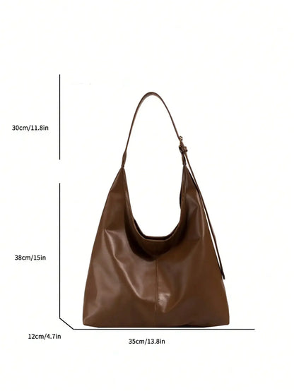Large Capacity Solid Color Shoulder & Tote Bag