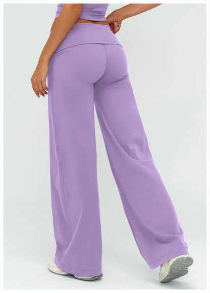 Women’s Loose Wide-Leg Sports Leggings — Slim Fit Running Trousers