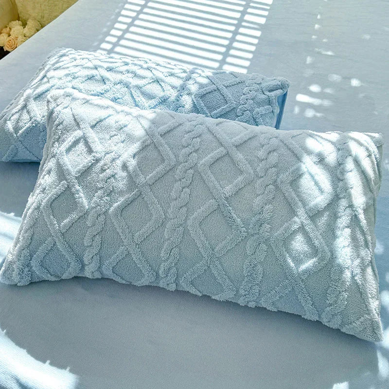 Velvet Rectangle Pillowcase, Beige, Warm Bedding