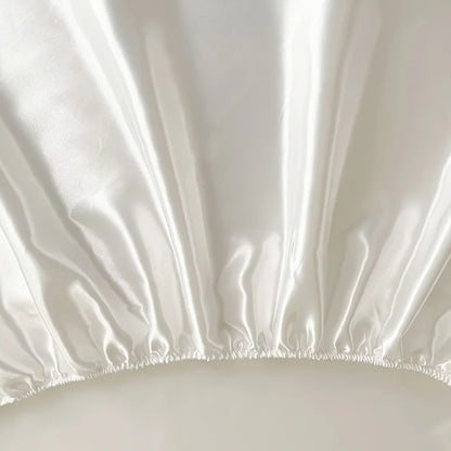 Solid Color Fashion Satin Fitted Sheet Rayon Mattress Cover with Elastic Band Bed Sheet for Bedding 140x200 160x200 180x200cm