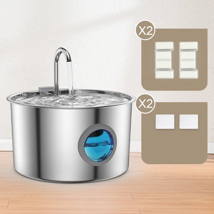 Stainless Steel Cat Water Fountain, 108oz, With Filters