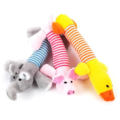 No Stuffing Squeaky Duck Dog Toy – Soft Plush Chew Toy for Puppies & Senior Dogs