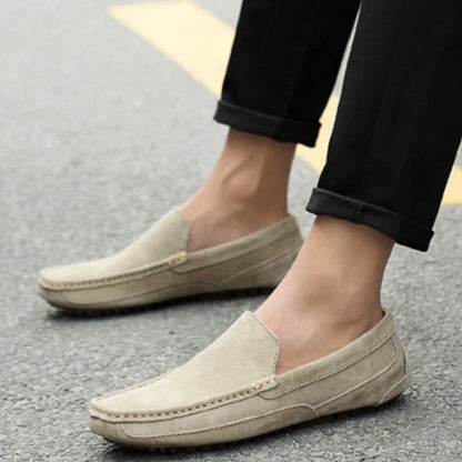 Men's Suede Leather Loafers | Lightweight Luxury Moccasins Handmade Slip-On