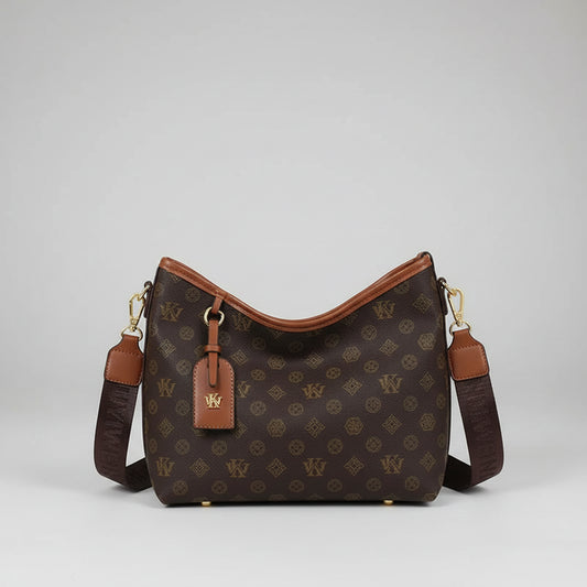 Beige Printed Commuter Tote, Large Capacity