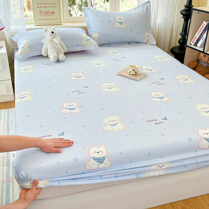 100% Cotton Cute Bear Print Bed Sheet, All Sizes