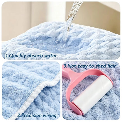 Coral Velvet Bath Towel, Thick Quick-Dry Microfiber